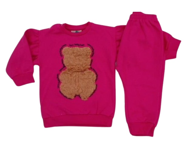 Conjunto Pbpatota Bebe Feminino Moletom Botão Calça