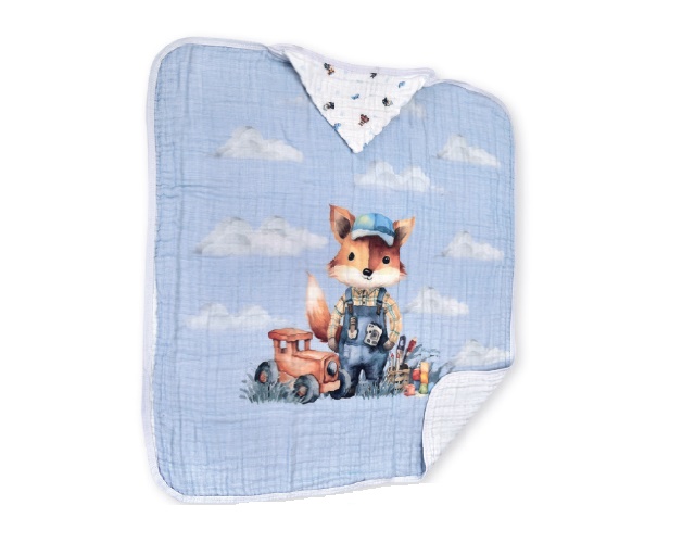 Toalha-fralda Minasrey Bebe Masculino Algodão 3camadas Capu