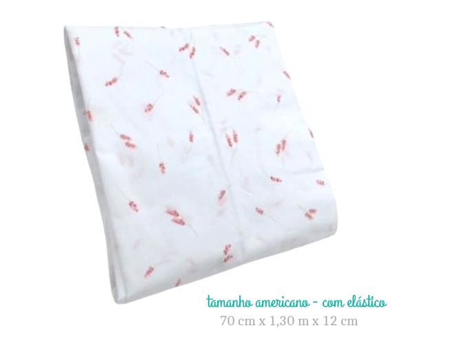 Lençol Minasrey Bebe Feminina Algodão Estampado C/elástico