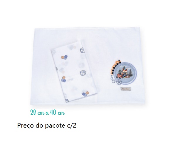 Fronha Minasrey Bebe Masculino Algodão Bordado (c/2)