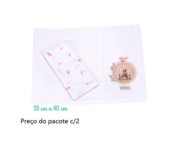 Fronha Minasrey Bebe Feminina Algodão Bordado (c/2)