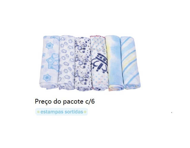 Toalha-boca Minasrey Bebe Masculino Fralda Estampado (c/6)