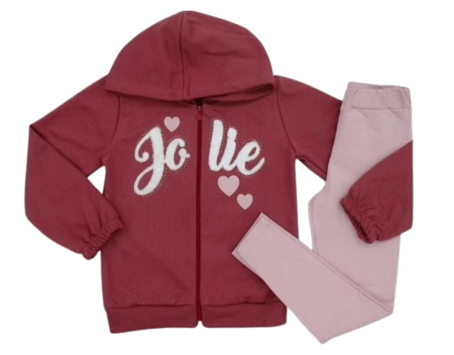Conjunto Babyvest Infantil Feminina Moletom Capuz Legging