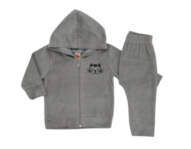 Conjunto Livy Bebe Masculino Plush Capuz Saruel