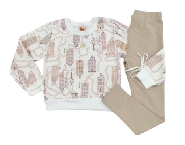 Conjunto Livy Infantil Feminina Moletom Legging