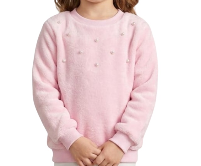 Blusa Faraeli Infantil Feminina Fleece Pérolas