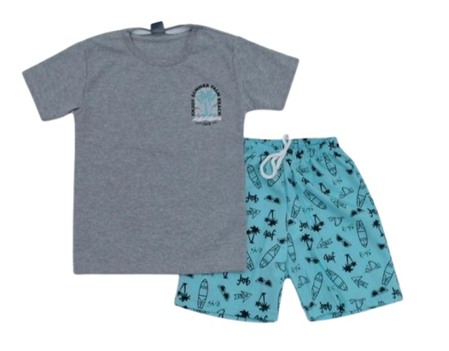 Conjunto Viston Infantil Masculino Manga Curta Malha