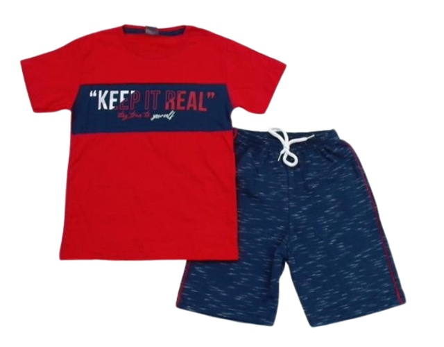 Conjunto Viston Infantil Masculino Manga Curta Malha
