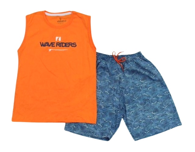 Conjunto Viston Juvenil Masculino Regata Machão Malha