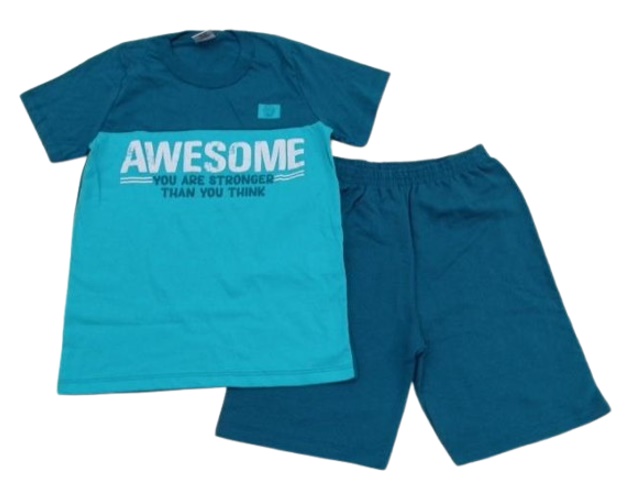 Conjunto Wkids Juvenil Masculino Manga Curta Malha