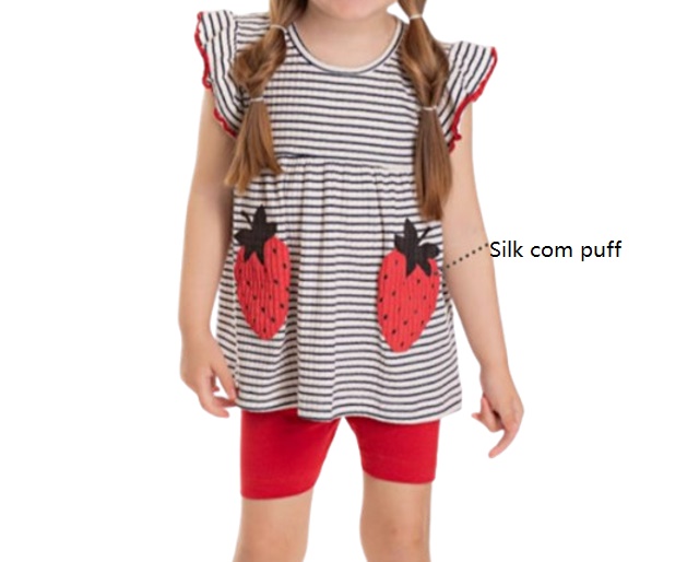 Conjunto Pimentinha Primeiros Passos Feminina Manga japonesa Malha Can