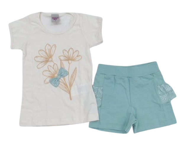 Conjunto Pimentinha Infantil Feminina Manga Curta Malha Short
