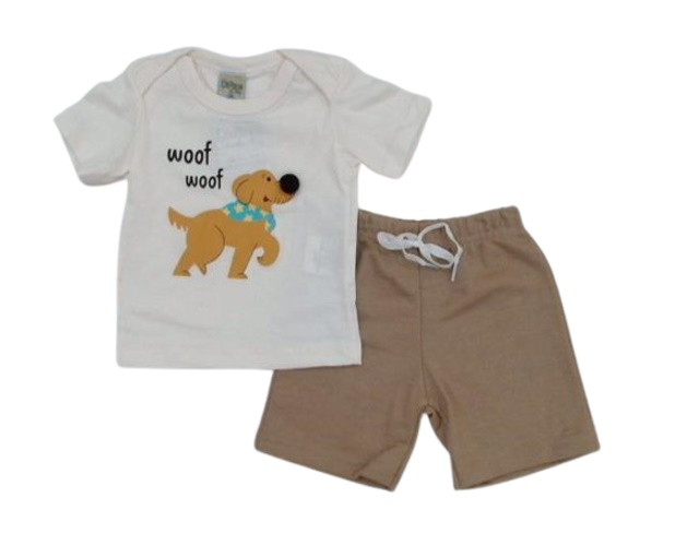 Conjunto Didiene Bebe Masculino Manga Curta Malha