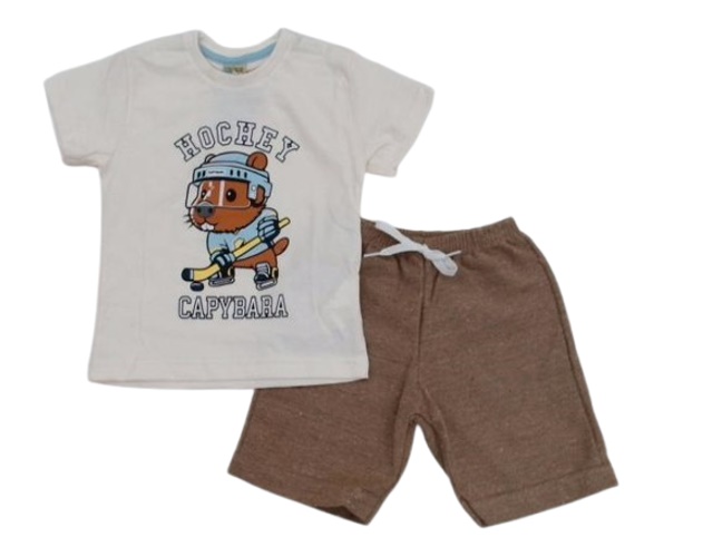 Conjunto Didiene Primeiros Passos Masculino Manga Curta Malha