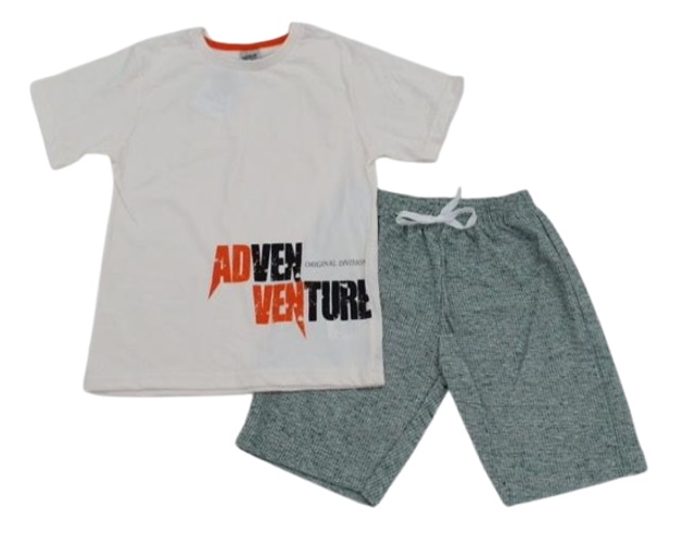 Conjunto Didiene Infantil Masculino Manga Curta Malha