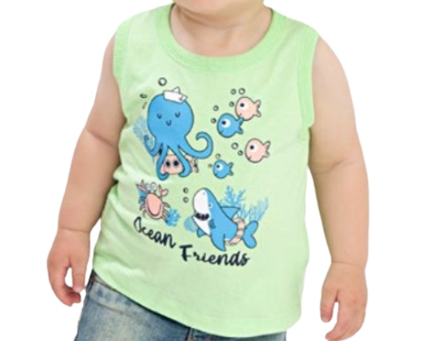 Regata Fashionk Bebe Masculino Machão Malha