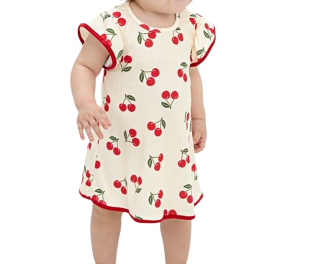 Vestido Fashionk Bebe Manga japonesa Malha Canelada