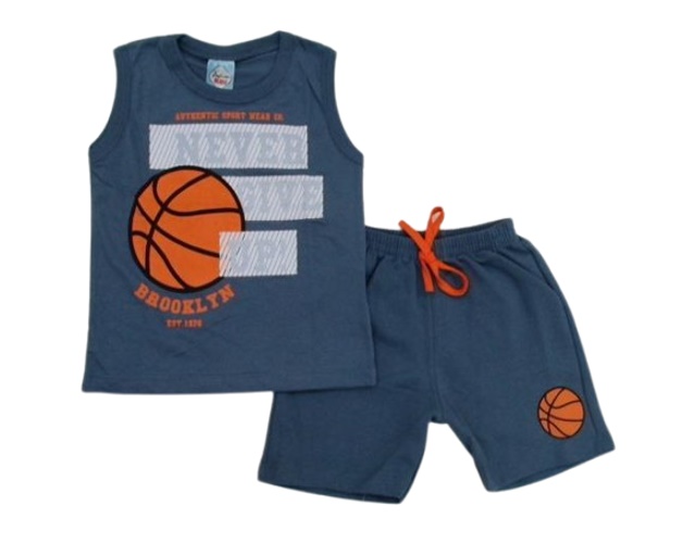 Conjunto Fashionk Primeiros Passos Masculino Regata Machão Malha