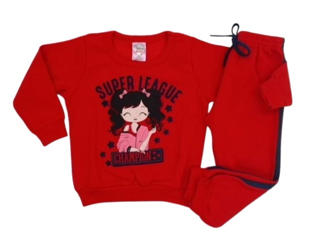 Conjunto Fashionk Primeiros Passos Feminina Moletom Calça