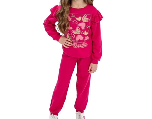 Conjunto Fashionk Infantil Feminina Moletom Calça