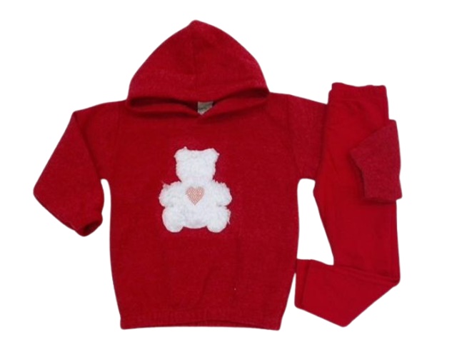 Conjunto Didiene Primeiros Passos Feminino Bouclé Capuz Legging