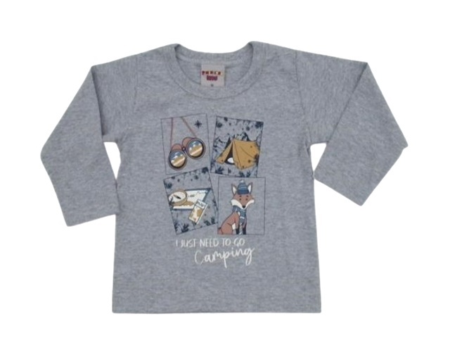 Camiseta Pimentinha Bebe Masculino Manga Longa Malha