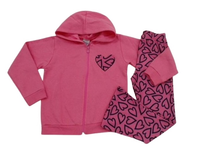 Conjunto Pimentinha Infantil Feminino Moletom Capuz Flare