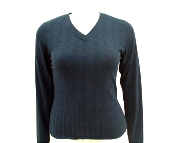 Blusa Bstar Adulto Extra Grande Feminina Manga Longa Viscolycra Canelada Decote V