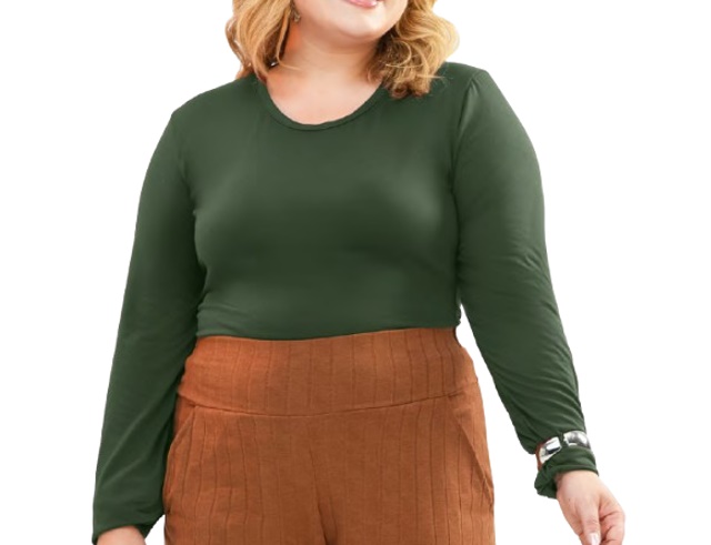 Blusa Bstar Adulto Extra Grande Feminina Manga Longa Poliéster