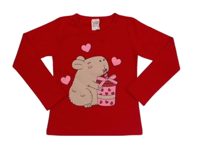 Blusa Mundonicky Infantil Feminina Manga Longa Cotton