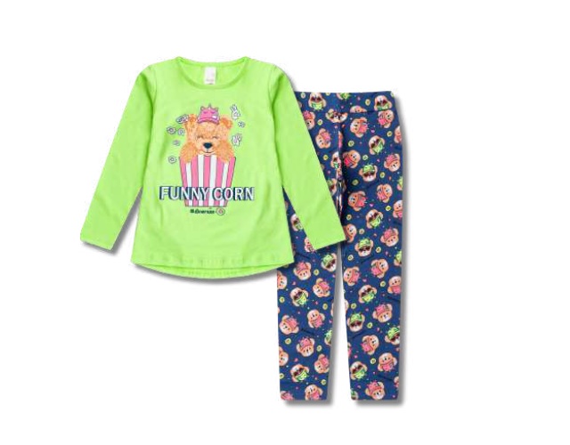 Conjunto Anale Infantil Feminino Manga Longa Cotton Legging