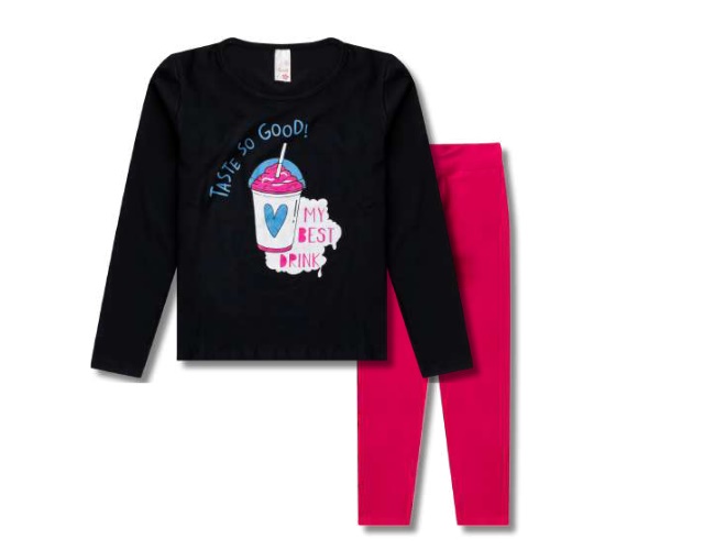 Conjunto Anale Juvenil Feminino Manga Longa Cotton Legging