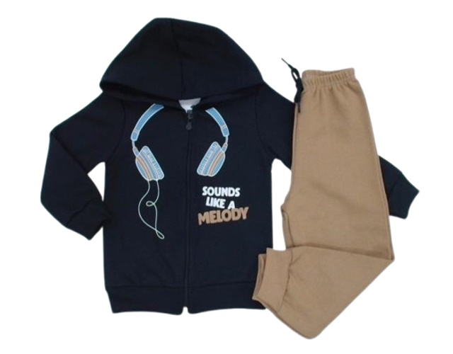 Conjunto Docefolia Primeiros Passos Masculino Moletom Capuz