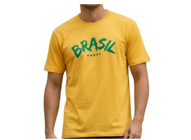 Camiseta Desayner Adulto Masculina Manga Curta Malha Brasil