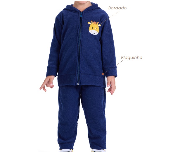 Conjunto Trin Primeiros Passos Masculino Bouclé Capuz