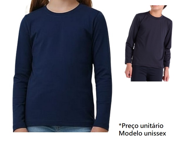 Blusa Trin Infantil Unissex Manga Longa Poliéster Térmica