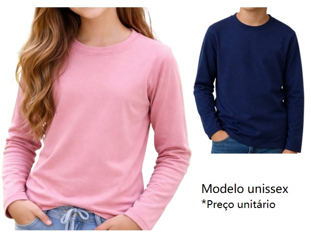 Blusa Trin Juvenil Unissex Manga Longa Poliéster Térmica