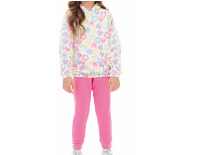 Conjunto Jaki Infantil Feminina Moletom Capuz Calça