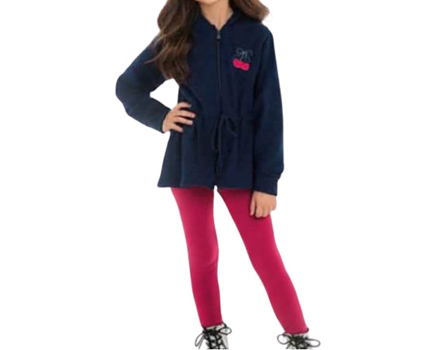 Conjunto Jaki Infantil Feminina Bouclé Capuz Legging