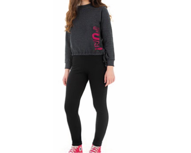 Conjunto Jaki Juvenil Feminina Moletom Cropped Legging Canelada