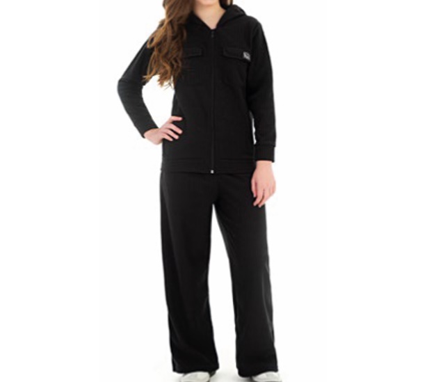 Conjunto Jaki Juvenil Feminina Moletom Canelada Capuz Wide Leg