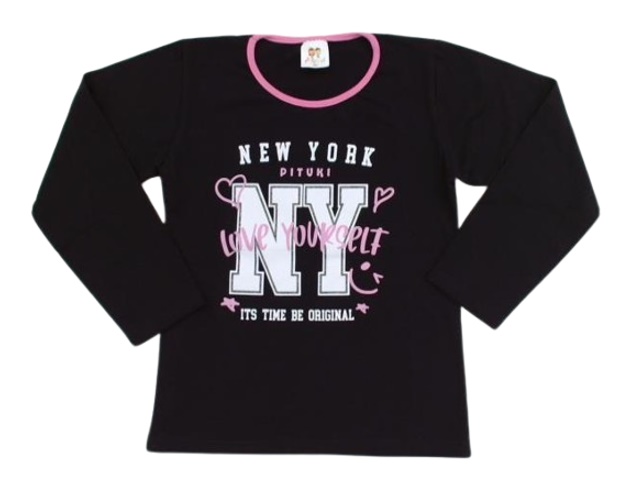 Blusa Pituki Juvenil Feminina Manga Longa Cotton