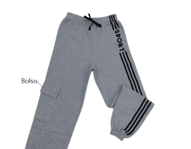 Calça Pituki Juvenil Masculina Moletom 1bolso Lateral Cargo