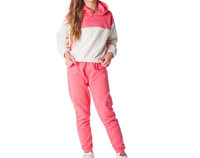 Conjunto Minhaflor Juvenil Feminina Moletom Cropped Capuz Calça