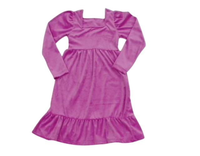 Vestido Rose Juvenil Manga Longa Plush