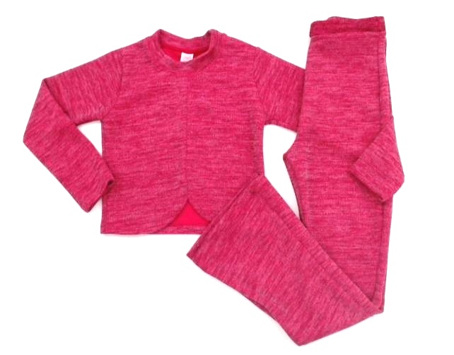 Conjunto Rose Juvenil Feminino Manga Longa Tricot Cropped Flare