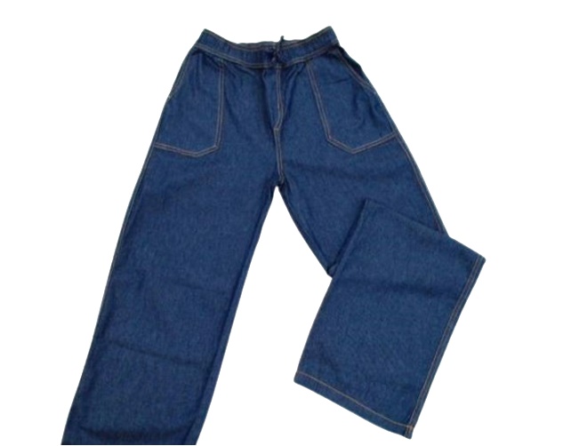 Calça Lbmodas Juvenil Feminina Jeans Wide Leg Cós Elástico