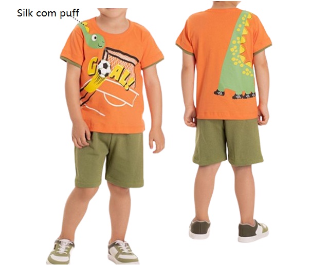 Conjunto Pimentinha Primeiros Passos Masculino Manga Curta Malha
