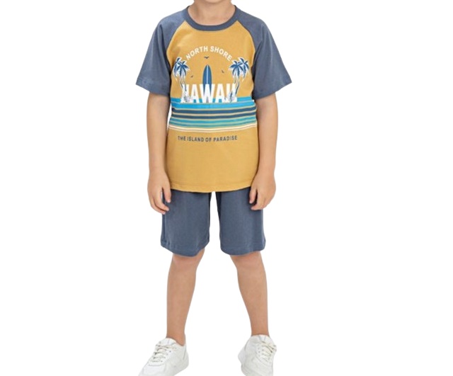 Conjunto Fashionk Infantil Masculino Manga Curta Malha