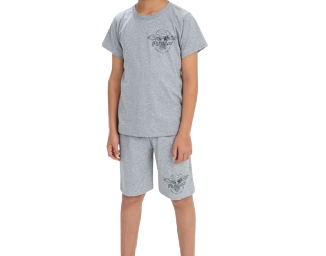 Conjunto Fashionk Juvenil Masculino Manga Curta Malha